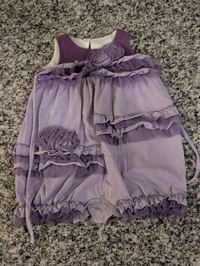 Isobella & Chloe Lavender Purple Ruffle Romper